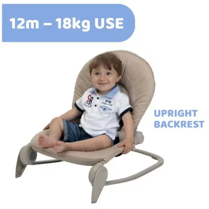 CHICCO Rocker: Hoopla Bouncer Re Lux Beige - Bubs Universe