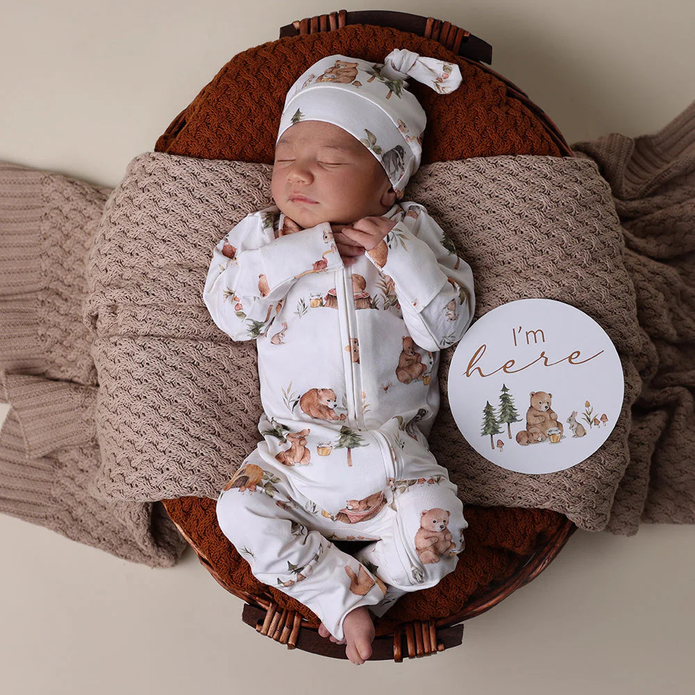 Snuggle Hunny, Bears Organic Snugglesuit Convertible Romper