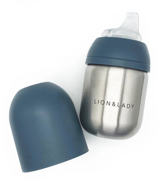 The Lion & Lady Toddler Sippy Cup - 210ml 18/8 Stainless Steel (More Colors)