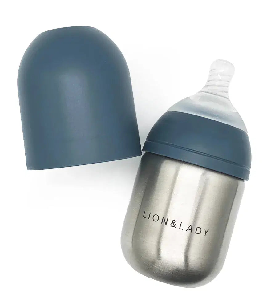 Lion & Lady 18/8 Stainless Steel Baby Bottle Single - 210ml (More Colors)