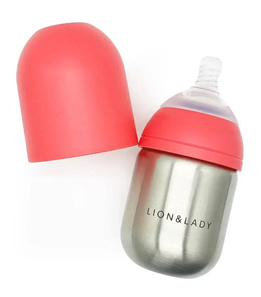 Lion & Lady 18/8 Stainless Steel Baby Bottle Single - 210ml (More Colors)