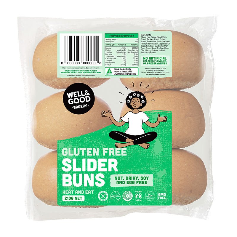 Gluten Free Slider Buns 210g (6x35g) - Bubs Universe