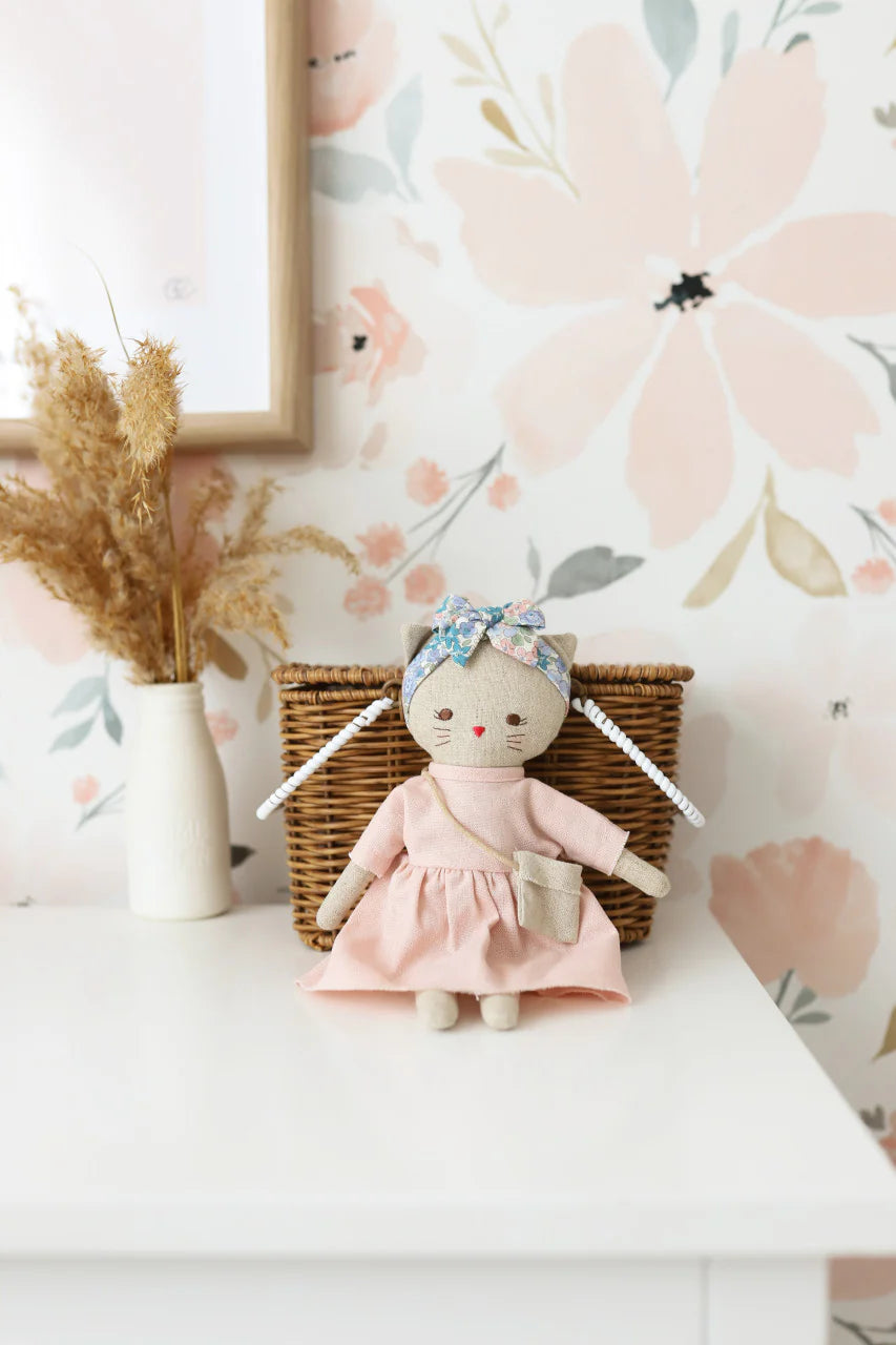 ALIMROSE Mini Lilly Kitty 26cm Pink Linen
