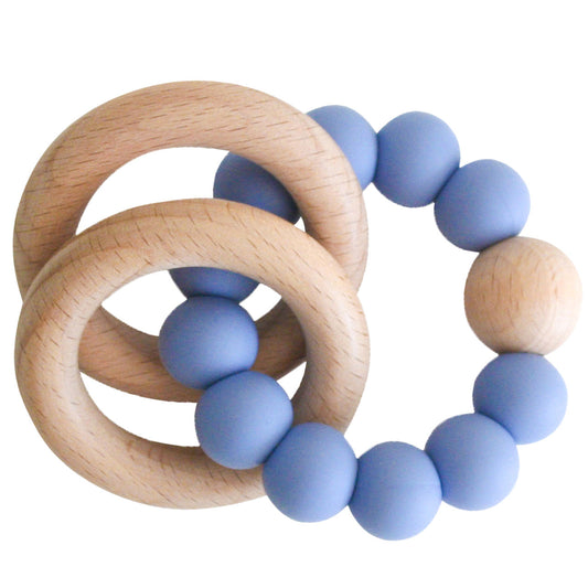 ALIMROSE Beechwood Teether Ring - Blue