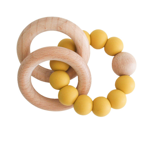 ALIMROSE Beechwood Teether Ring - Butterscotch