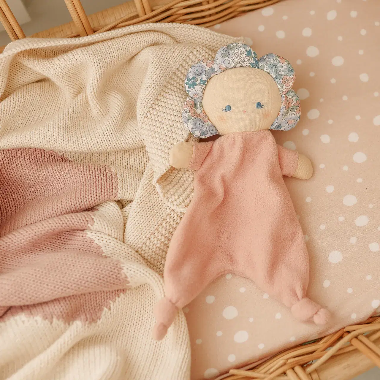 ALIMROSE Flower Baby Comforter 29cm Liberty Blue