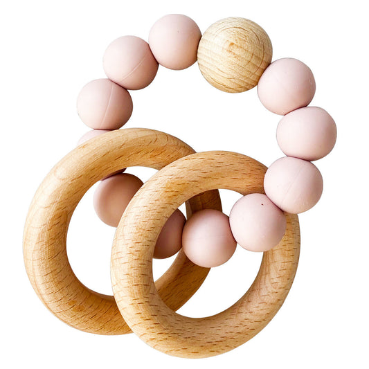ALIMROSE Beechwood Teether Ring - Petal