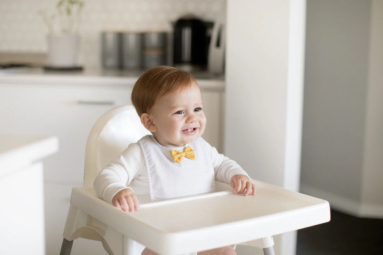 ALIMROSE Bow Tie Bib White Navy Star