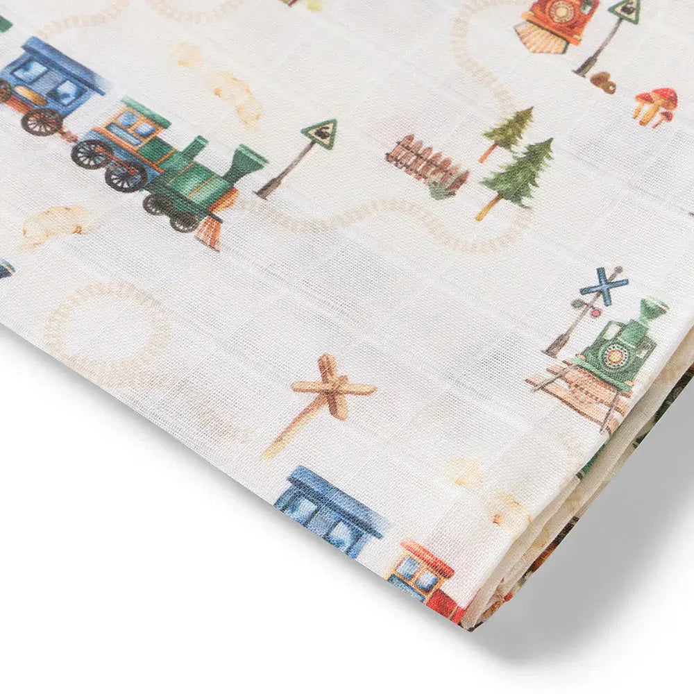 Snuggle Hunny Trains Organic Muslin Wrap
