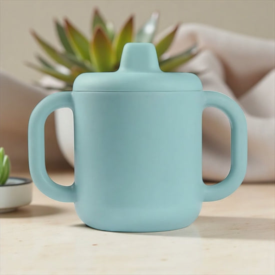 Beaba Silicone Learning Cup with Spout Lid Blue
