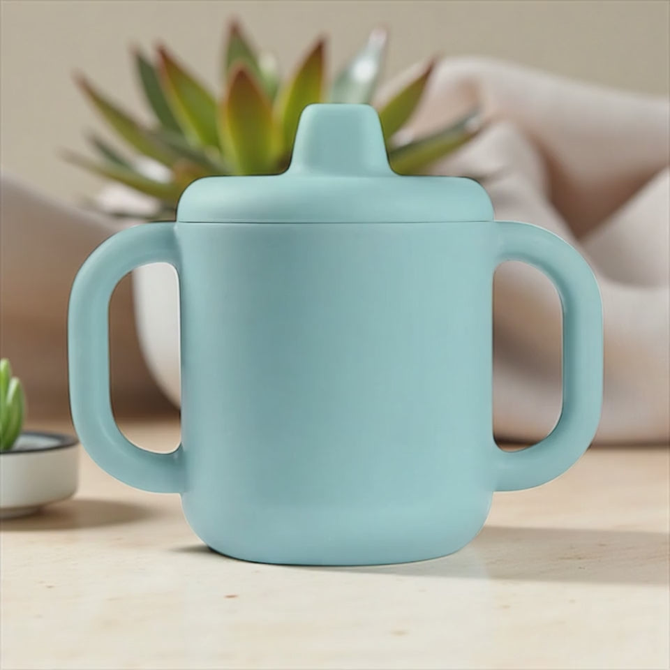 Beaba Silicone Learning Cup with Spout Lid Blue
