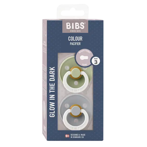 BIBS Sage/Cloud GLOW Round S1 , Latex (2pk)