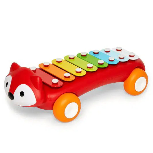 Skip Hop fox xylophone toy with colorful keys and rolling wheels for toddlers
