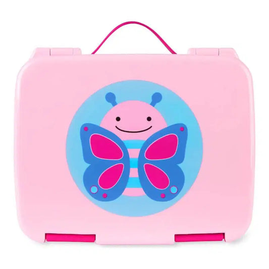 Skip Hop Kids Bento Lunch Box with Butterfly designe on pink backround