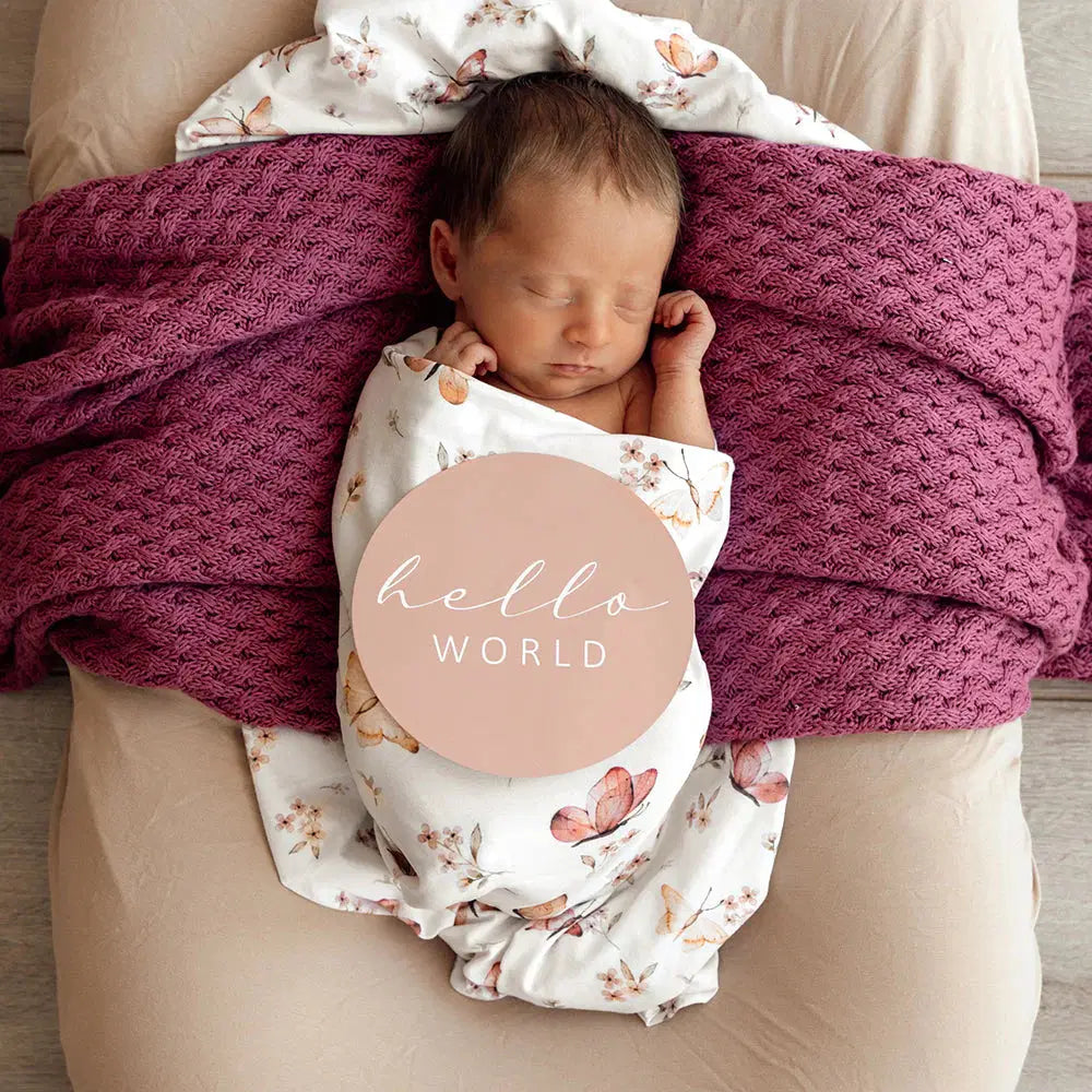 Snuggle Hunny Butterfly Organic Snuggle Swaddle Topnot Set