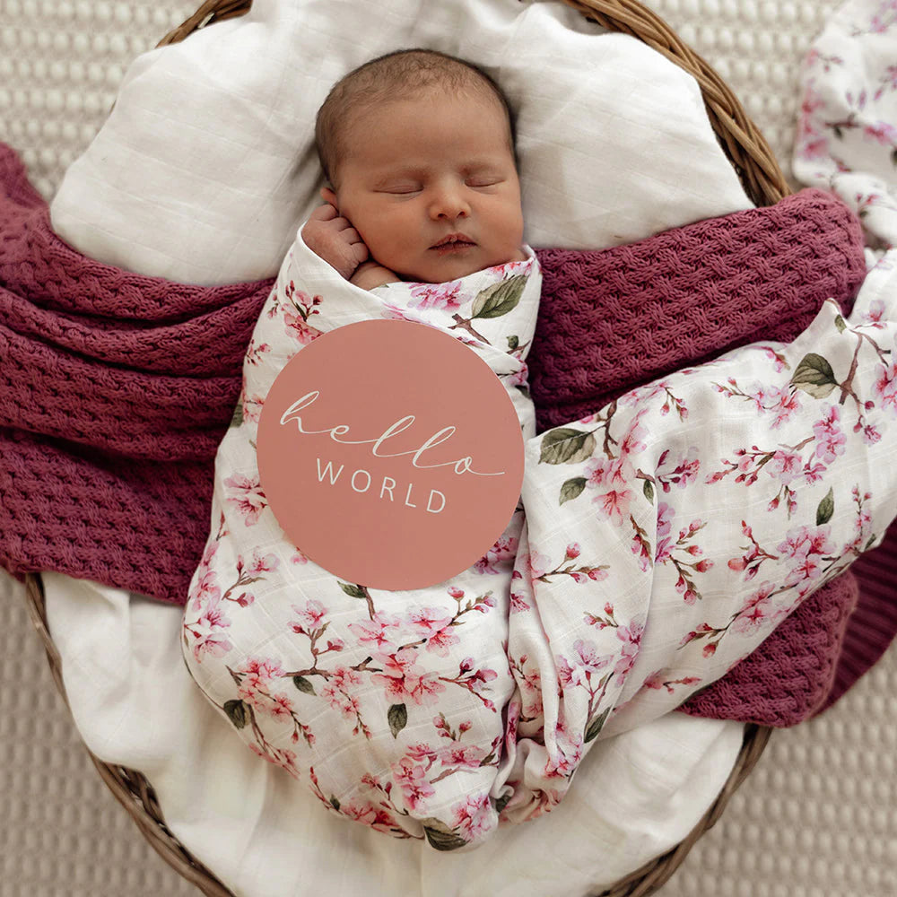 Snuggle Hunny, Cherry Blossom Organic Muslin Wrap
