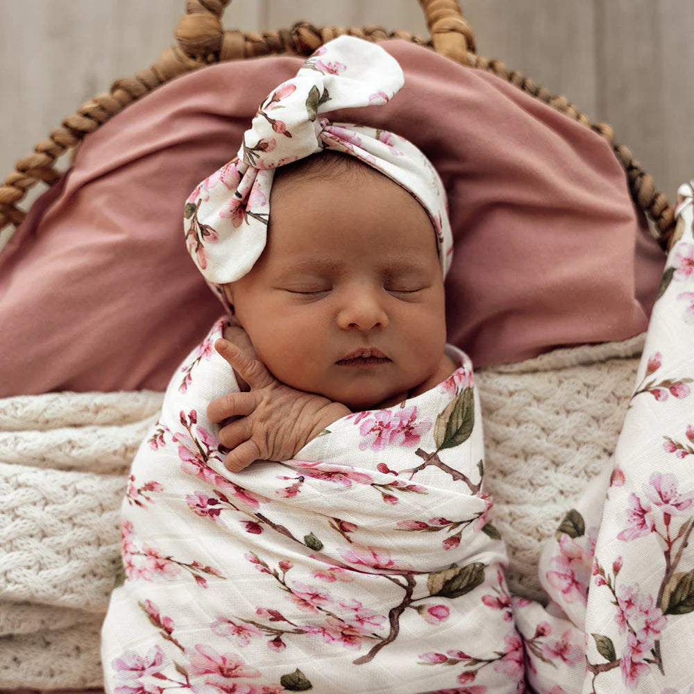 Snuggle Hunny, Cherry Blossom Organic Muslin Wrap