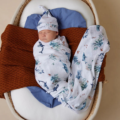 Snuggle Hunny Ocean Organic Muslin Wrap