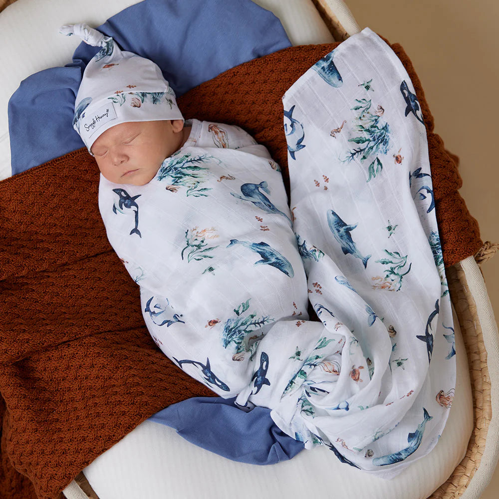 Snuggle Hunny Ocean Organic Muslin Wrap