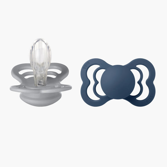 BIBS Supreme, Silicone S1 - Cloud/Steel Blue - (2pk)