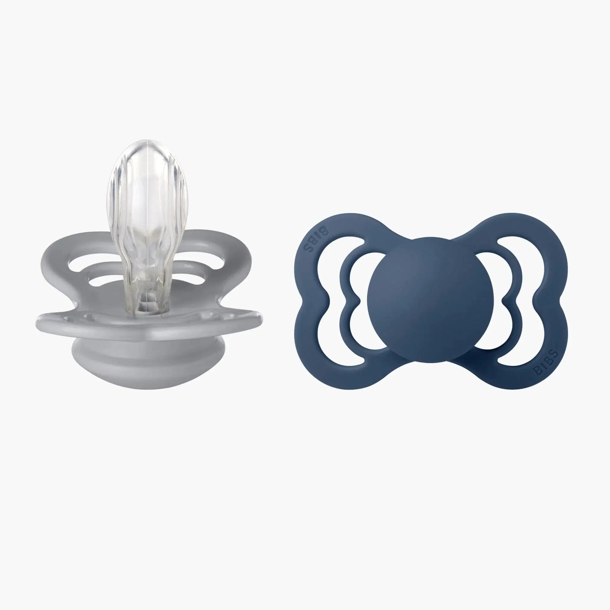 BIBS Supreme Silicone S1 Cloud Steel Blue 2pk