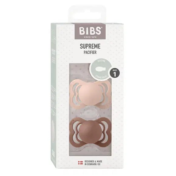 BIBS Supreme, Silicone S1 - Woodchuck/Blush - (2pk)
