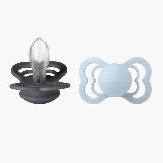 BIBS Supreme Silicone S1 Cloud Steel Blue 2pk