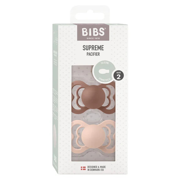BIBS Supreme, Silicone S2 - Woodchuck/Blush - (2pk)
