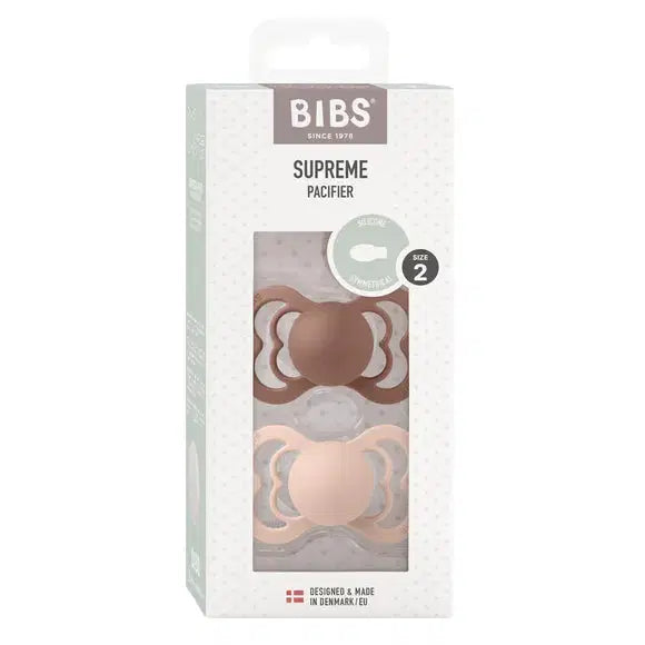 BIBS Supreme, Silicone S2 - Woodchuck/Blush - (2pk)