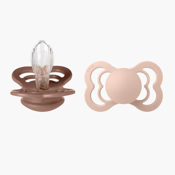 BIBS Supreme, Silicone S2 - Woodchuck/Blush - (2pk)