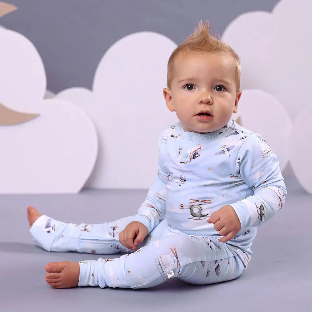 Snuggle Hunny, Taking Flight Long Sleeve Organic Growsuit