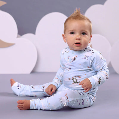 Snuggle Hunny, Taking Flight Long Sleeve Organic Growsuit