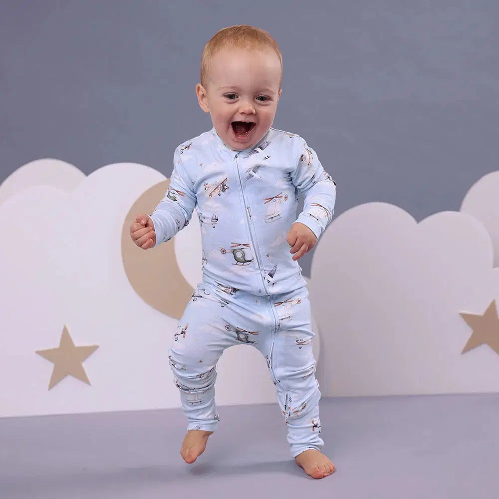 Snuggle Hunny, Taking Flight Organic Snugglesuit Convertible Romper