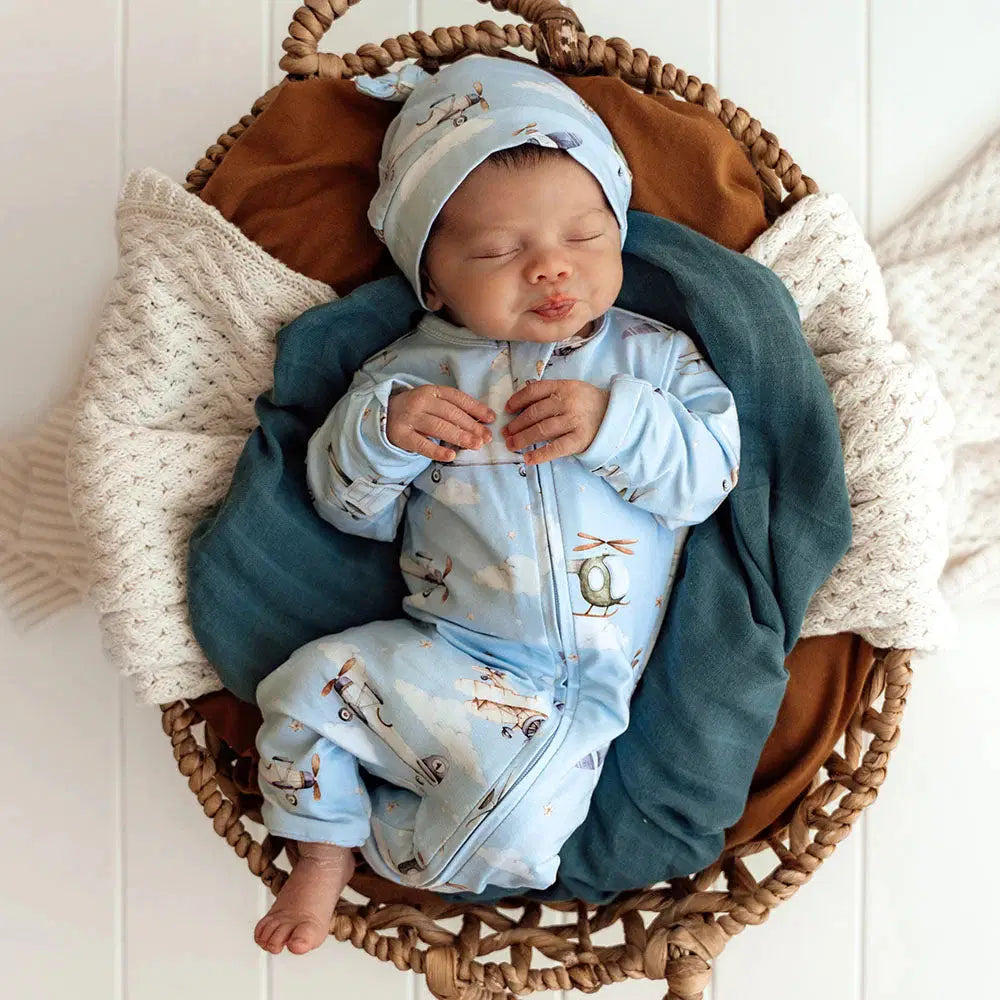 Snuggle Hunny Taking Flight romper detail