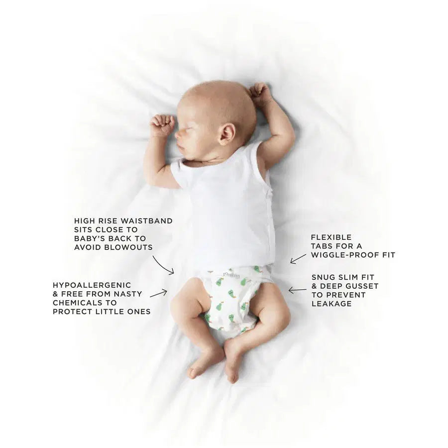 Tooshies 74% Organic Bamboo Nappies Size 1 Newborn 3 - 5kg 2x52pk - Bubs Universe