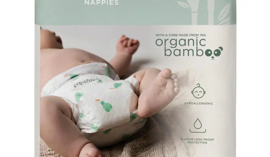 Tooshies 74% Organic Bamboo Nappies Size 1 Newborn 3 - 5kg 2x52pk - Bubs Universe
